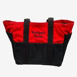 Port Canvas Westport Yarns Red/Black Duck Canvas Crafting Utility Tote Bag